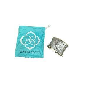 NWT Kendra Scott Candice Gold Cuff Bracelet in Silver Filigree Mix